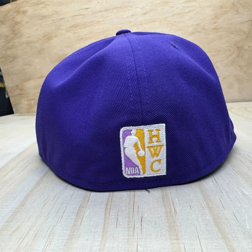 NEW Los Angeles Lakers Mitchell Ness HWC Basic Liberty Fitted Hat Cap Sz 8